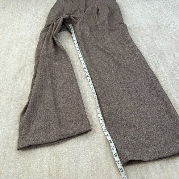 House of Foxy Wool Herringbone Wide Leg Pleated Trousers Pants UK 10 US 6 - Picture 5 of 11
